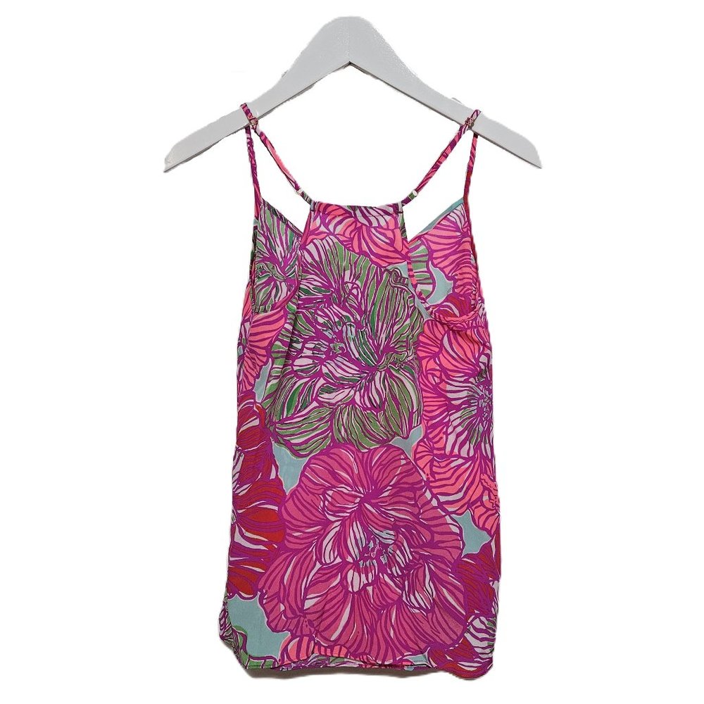 Lilly Pulitzer Worth It Dusk Silk Racerback Top Like NEW - Picture 5 of 9